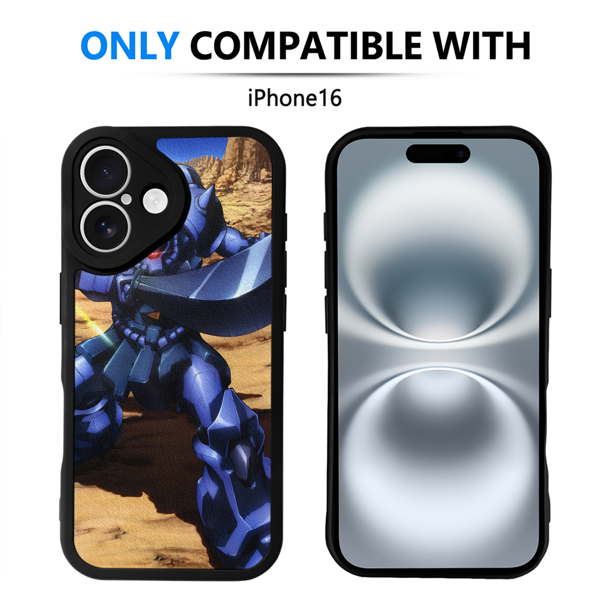 （画像用） 機動戦士ガンダム Mobile Suit Gundam 【iPhone 16シリーズ対応】シリコンスマホケース（レザー調） 材質：シリコン